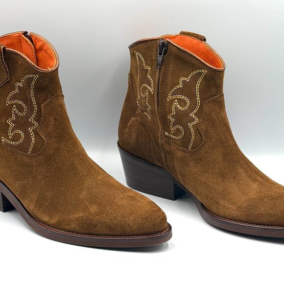 Penelope Chilvers Cassidy Suede Western Boot (Women) Made in Spain US Size 7 - Picture 2 of 6